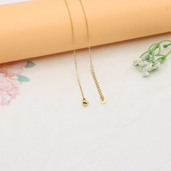 Elegant Heart Charm Yellow Necklace with Dual Chain Accent, XPNL0378 - Picture 14 of 15